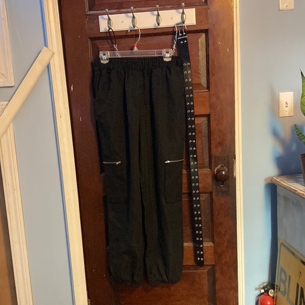 Black pants with Zippers on legs
